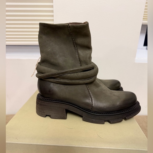 A.S.98 Linden Jungle Green Ankle Boots steampunk NEW EU 38 US 7.5 - Picture 2 of 8